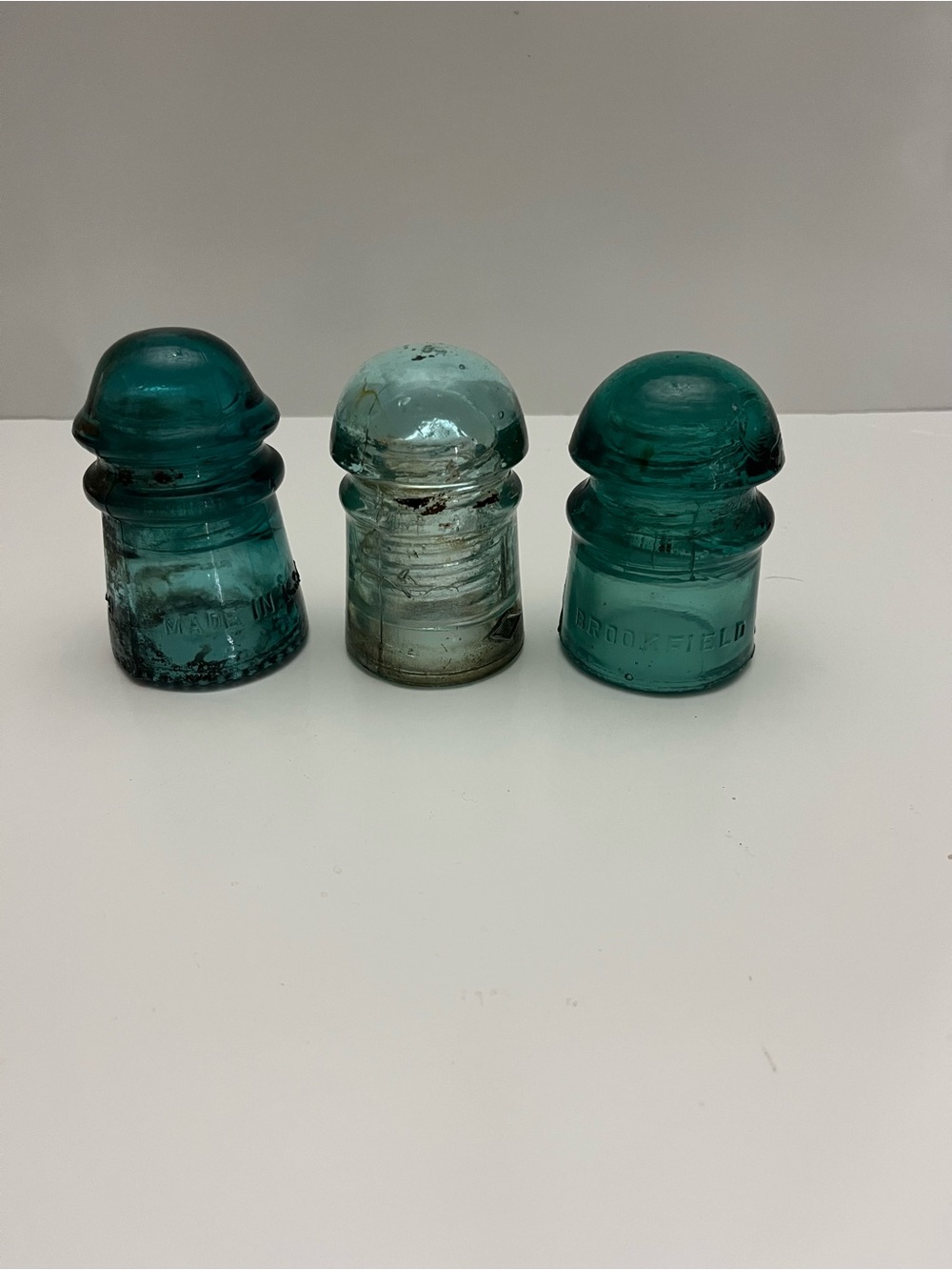 Vintage Glass Telegraph Insulators Lot of 3